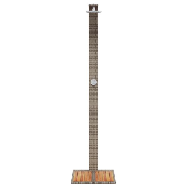 vidaXL Outdoor Shower Grey 50x55x224 cm Poly Rattan and Acacia Wood