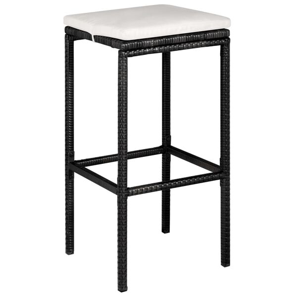 vidaXL 5 Piece Garden Bar Set with Cushions Poly Rattan Black