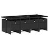 vidaXL 9 Piece Garden Dining Set with Cushions Black Poly Rattan