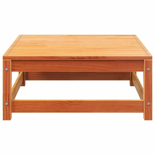 vidaXL Garden Sofa Armless with Footstool Wax Brown Solid Wood Pine