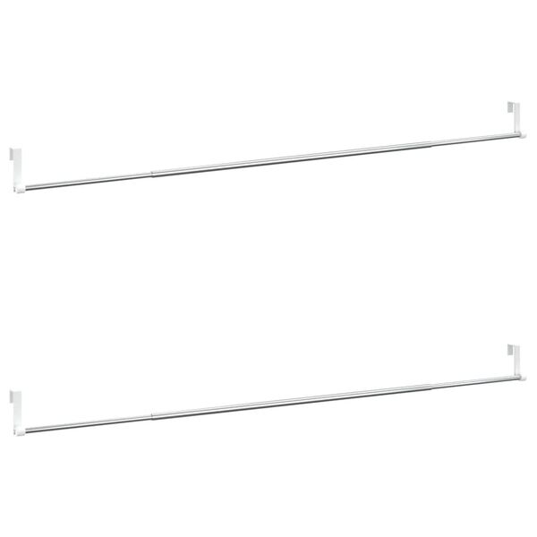 vidaXL Curtain Rails 2 pcs White and Silver 90-135 cm Aluminium