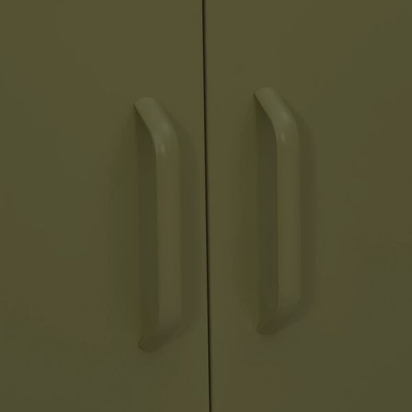 vidaXL Storage Cabinet Olive Green 80x35x101.5 cm Steel