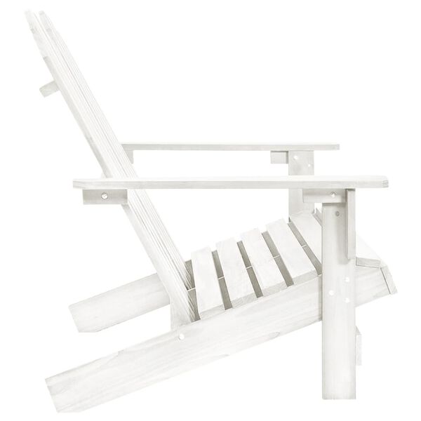 vidaXL 2-Seater Garden Adirondack Chair Solid Fir Wood White