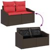vidaXL Garden Sofa Brown 123 x 62 x 69cm Poly Rattan