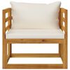 vidaXL 8 Piece Garden Lounge Set with Cushion Cream Solid Acacia Wood