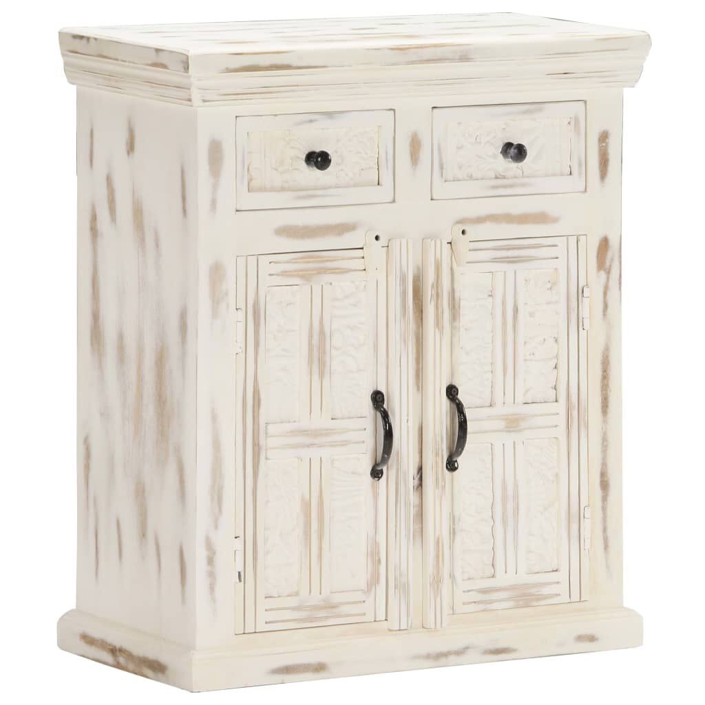 vidaXL Sideboard White 65x30x75 cm Solid Mango Wood