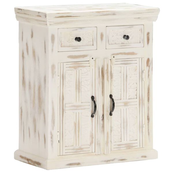 vidaXL Sideboard White 65x30x75 cm Solid Mango Wood