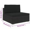 vidaXL Sectional Middle Seat with Cushions Poly Rattan Black