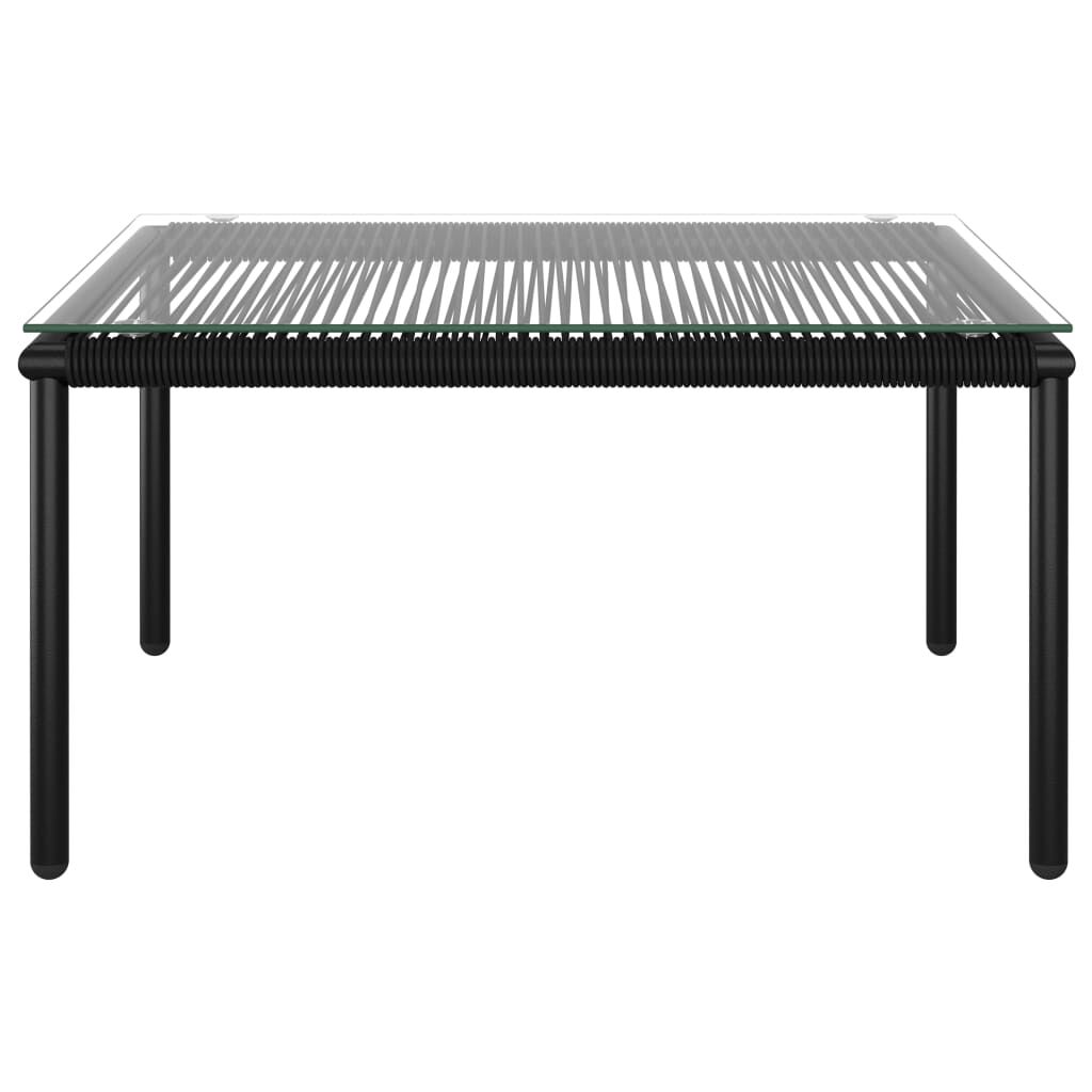 vidaXL 6 Piece Garden Lounge Set with Cushions Black PVC