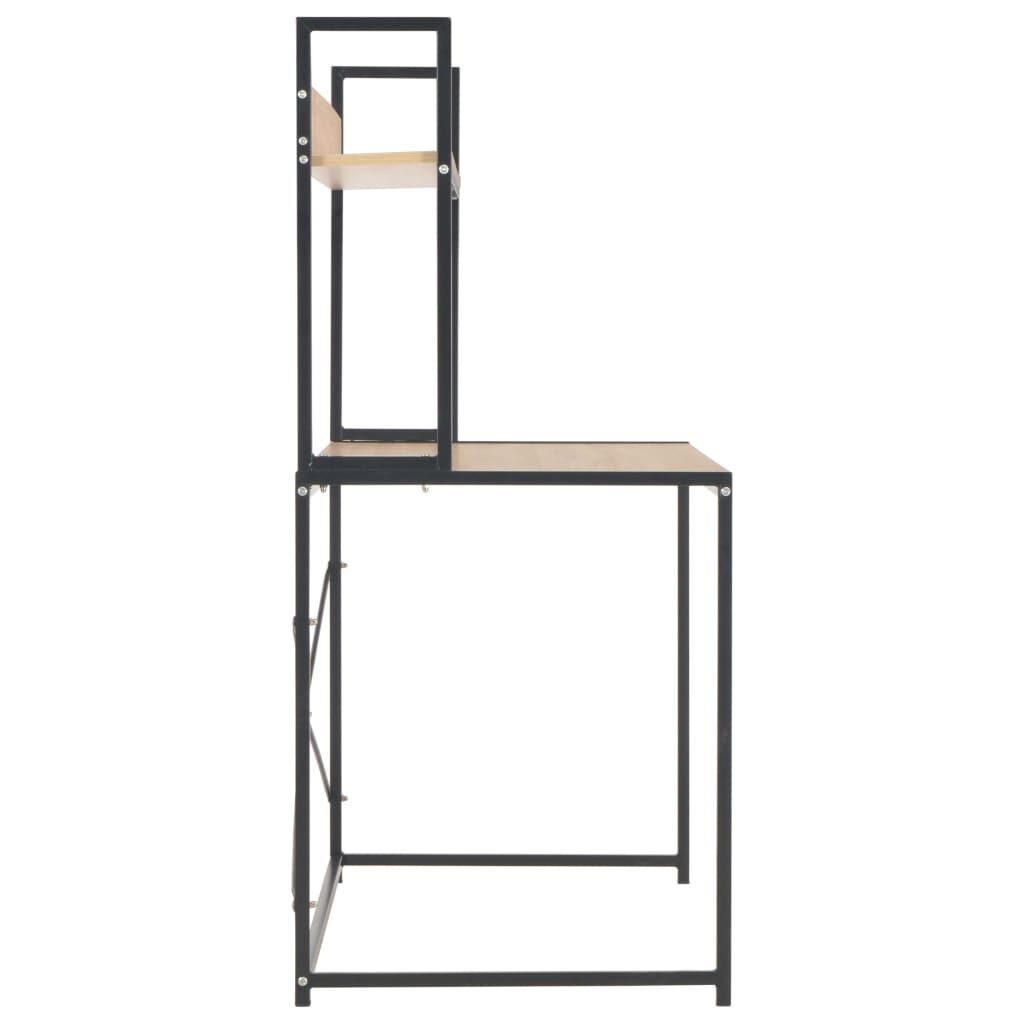 vidaXL Computer Desk Black and Oak 120x60x138 cm