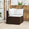 vidaXL Garden Corner Sofa with Cushions Brown Poly Rattan
