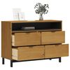 vidaXL Drawer Cabinet FLAM 110x40x80 cm Solid Wood Pine