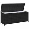 vidaXL Garden Storage Box Black 150x50x60 cm Poly Rattan