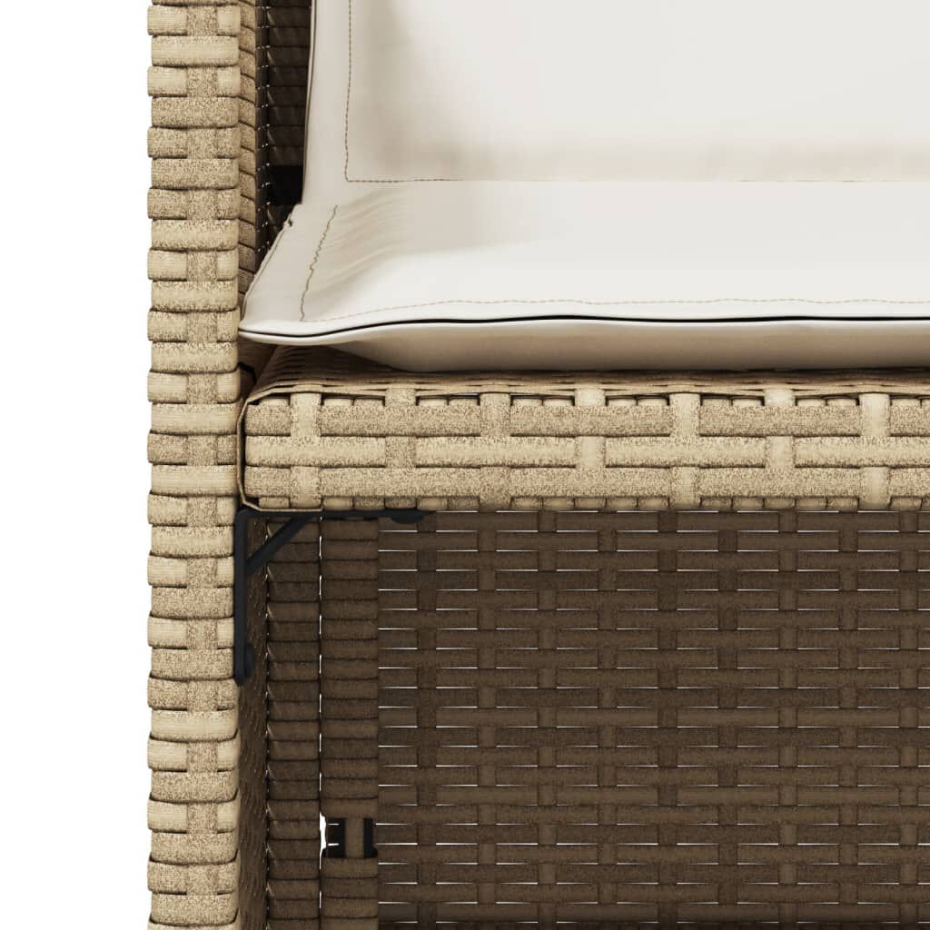 vidaXL Garden Chairs with Cushions 4 pcs Beige Poly Rattan