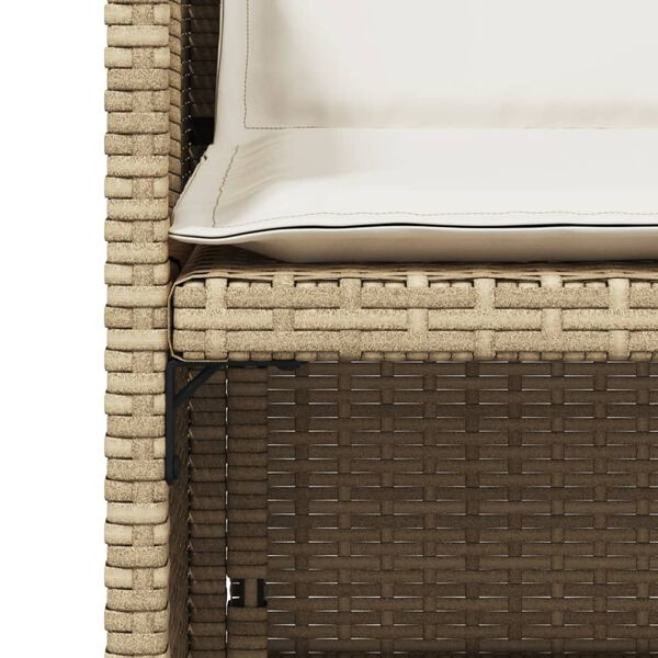 vidaXL Garden Chairs with Cushions 4 pcs Beige Poly Rattan