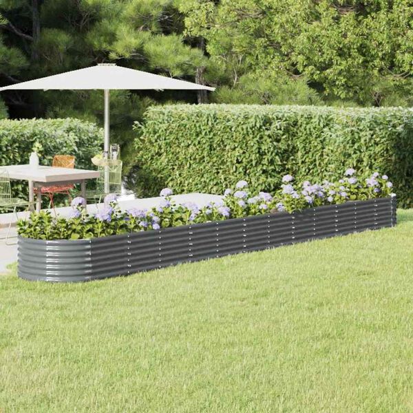 vidaXL Garden Raised Bed Powder-coated Steel 512x80x36 cm Anthracite