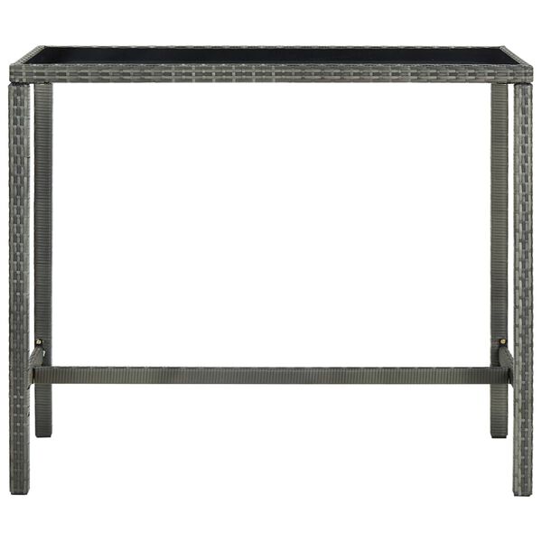 vidaXL 5 Piece Garden Bar Set with Cushions Poly Rattan Grey