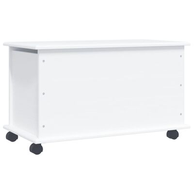 vidaXL Storage Chest with Wheels ALTA White 73x39.5x44 cm Solid Wood Pine