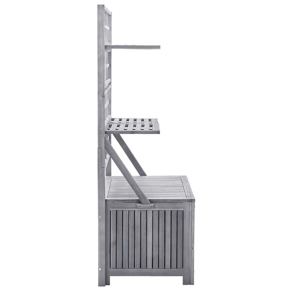 vidaXL Storage Box with Trellis Grey 99x55x160 cm Solid Acacia Wood