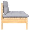 vidaXL 3 Piece Garden Lounge Set with Grey Cushions Solid Pinewood