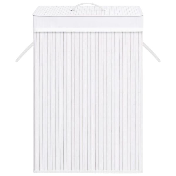 vidaXL Bamboo Laundry Basket White 72 L