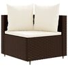 vidaXL 4 Piece Garden Sofa Set with Cushions Brown Poly Rattan