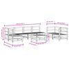 vidaXL 8 Piece Garden Lounge Set White Solid Wood Pine