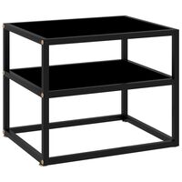 vidaXL Console Table Black 50x40x40 cm Tempered Glass