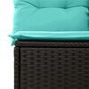 vidaXL Garden Sofa Set with Storage Black and Turquoise Poly Rattan