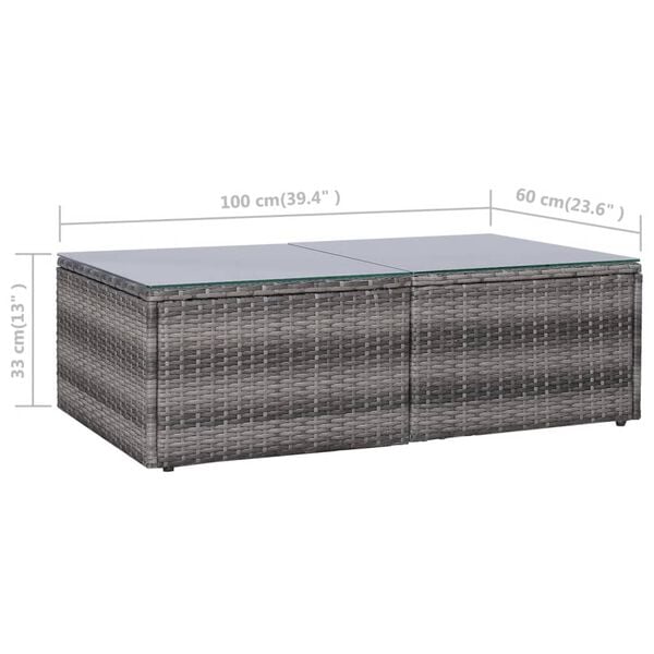 vidaXL 8 Piece Garden Lounge Set with Cushions Poly Rattan Grey