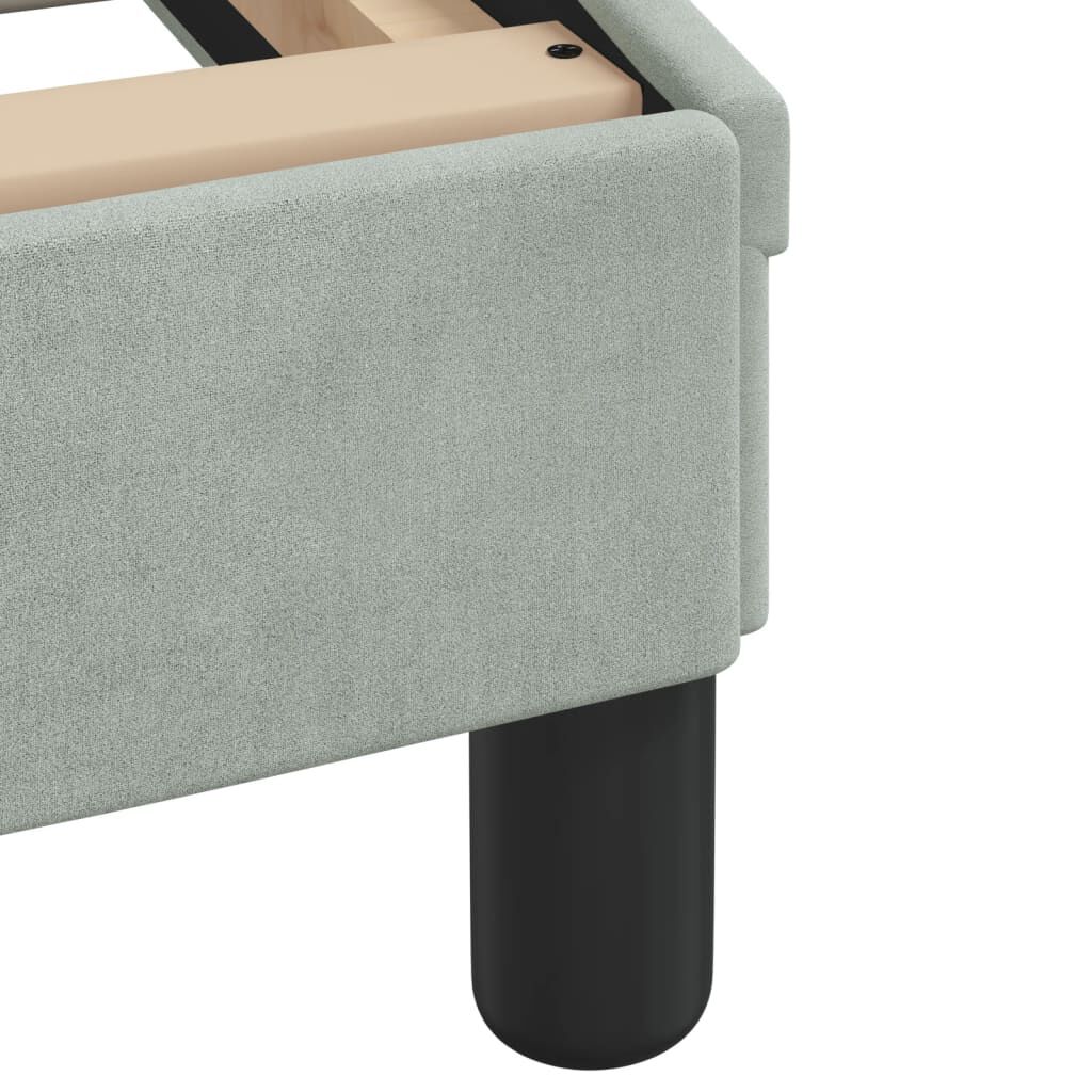 vidaXL Bed Frame without Mattress Light Grey 193x203 cm Velvet