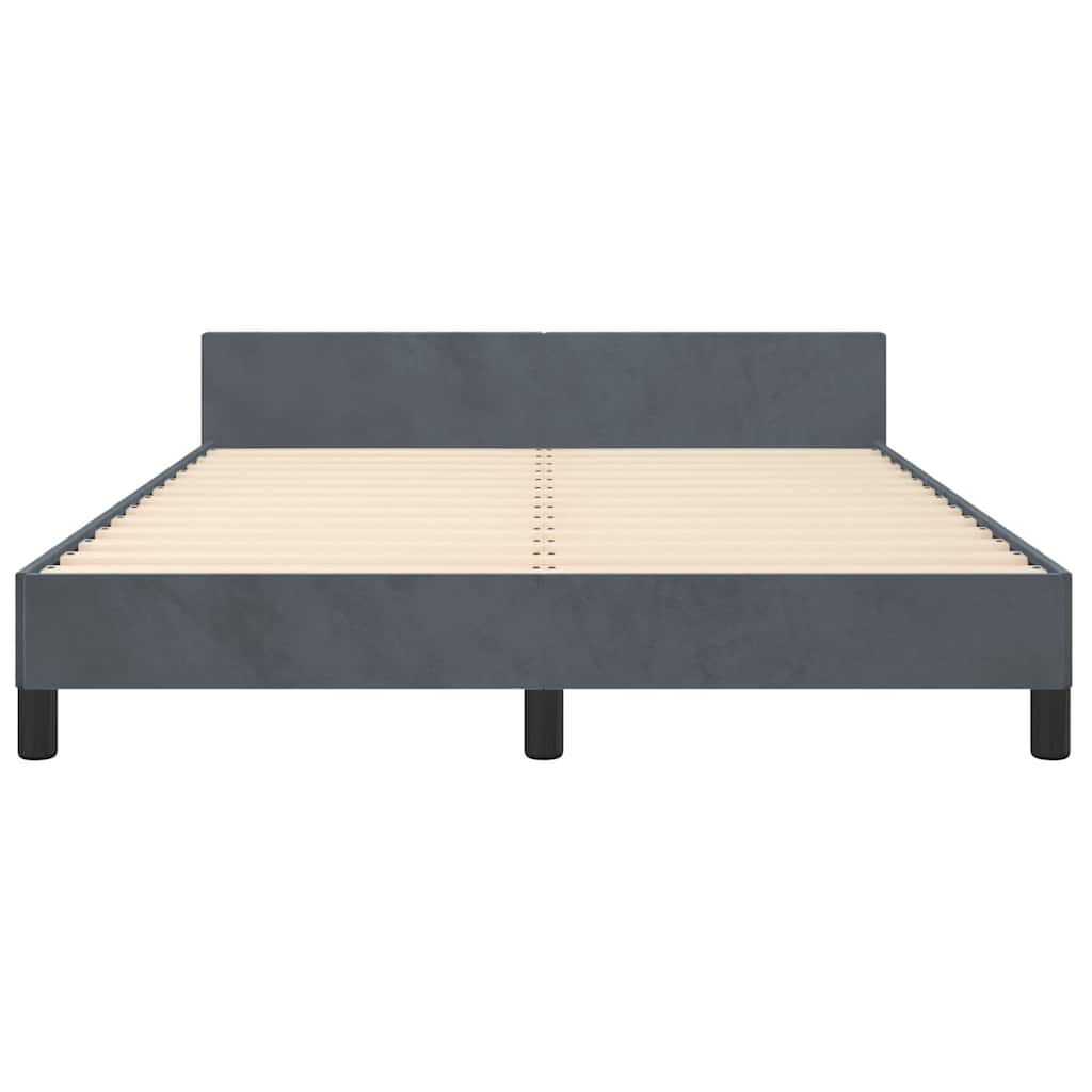 vidaXL Bed Frame without Mattress Dark Grey Double Velvet