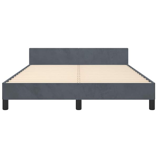 vidaXL Bed Frame without Mattress Dark Grey Double Velvet