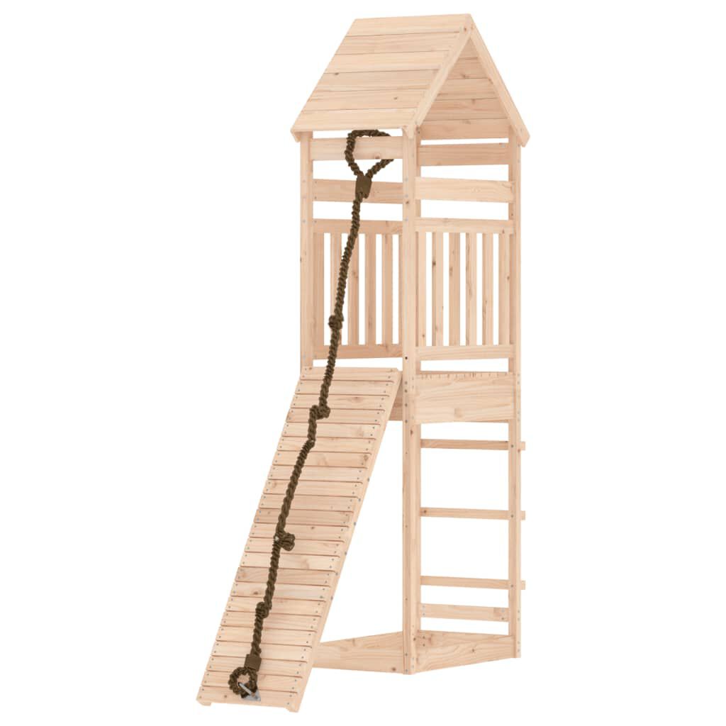 vidaXL Playhouse with Climbing Wall Solid Wood Pine