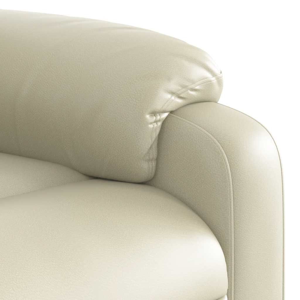 vidaXL Electric Massage Recliner Chair Cream Faux Leather
