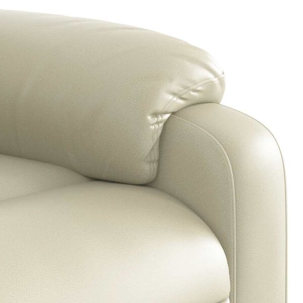 vidaXL Electric Massage Recliner Chair Cream Faux Leather