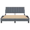 vidaXL Bed Frame without Mattress "Hanko" Dark Grey 137x190 cm Double Velvet