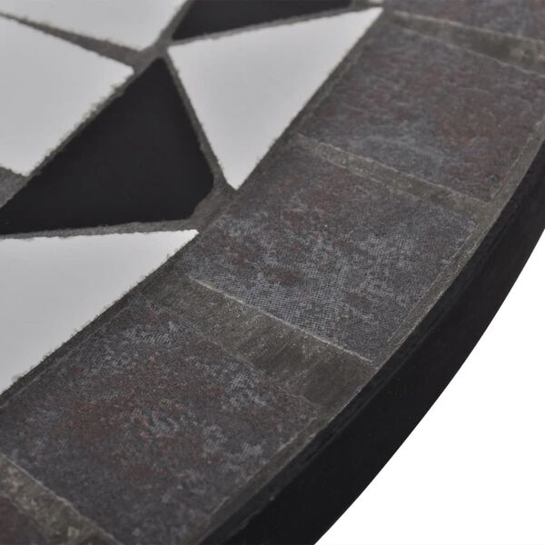 vidaXL Bistro Table Black and White 60 cm Mosaic