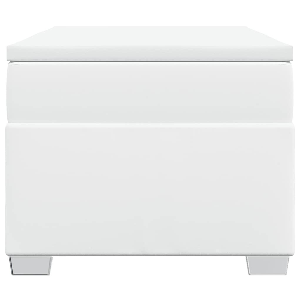 vidaXL Box Spring Bed with Mattress White Twin XL Faux Leather