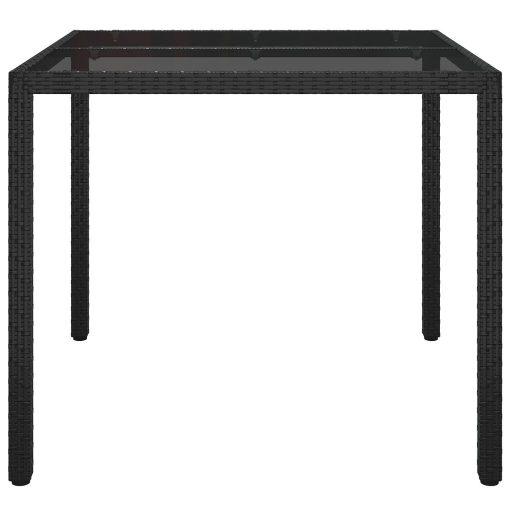 vidaXL Garden Dining Table Black 90x90x75 cm Poly Rattan