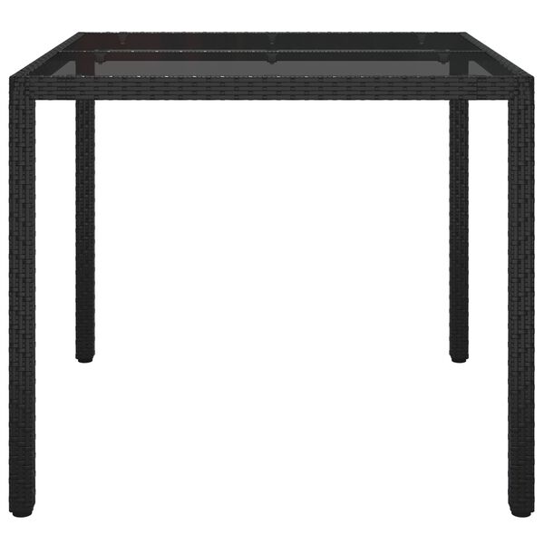 vidaXL Garden Dining Table Black 90x90x75 cm Poly Rattan