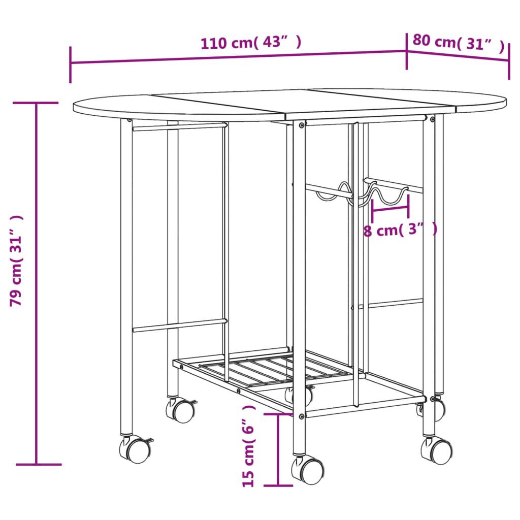 vidaXL Five Piece Folding Dining Set MDF
