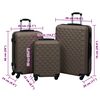 vidaXL Hardcase Trolley Set 3 pcs Brown ABS