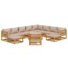 vidaXL 12 Piece Garden Lounge Set with Taupe Cushions Solid Wood