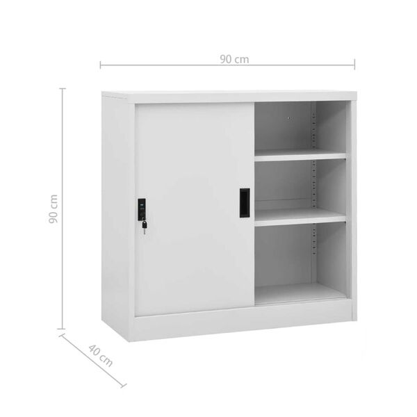 vidaXL Sliding Door Cabinet with Planter Box Light Grey Steel