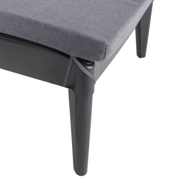 vidaXL Sun Lounger with Cushion Anthracite 186x60x29 cm PP