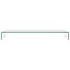 vidaXL TV Stand/Monitor Riser Glass Clear 110x30x13 cm