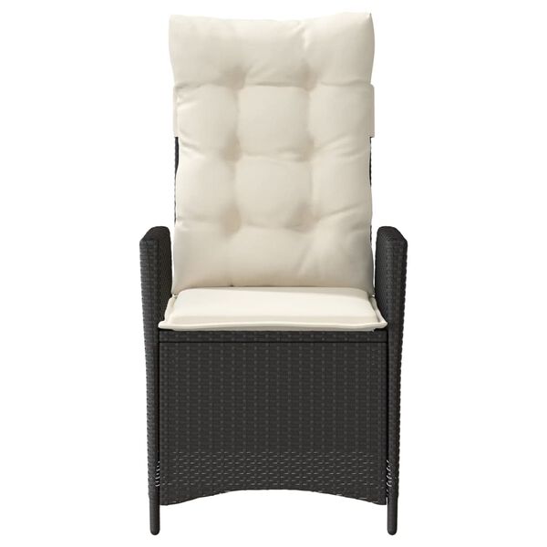 vidaXL 3 Piece Bistro Set with Cushions Black Poly Rattan