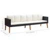 vidaXL 4 Piece Garden Lounge Set with Cushions Poly Rattan Black