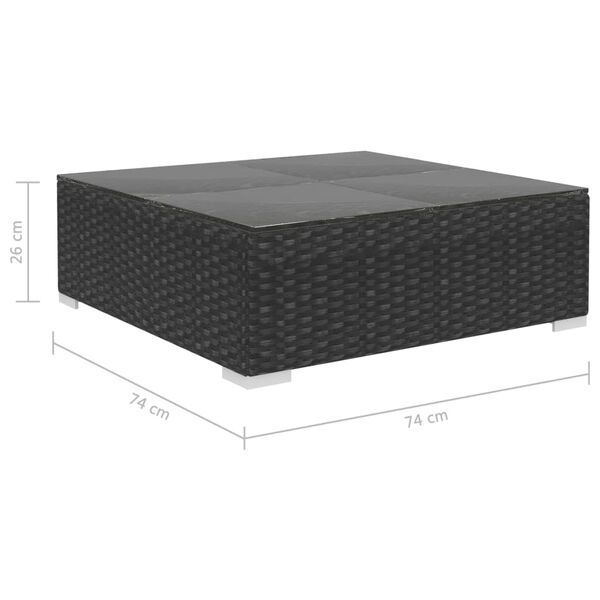 vidaXL 10 Piece Garden Lounge Set with Cushions Poly Rattan Black